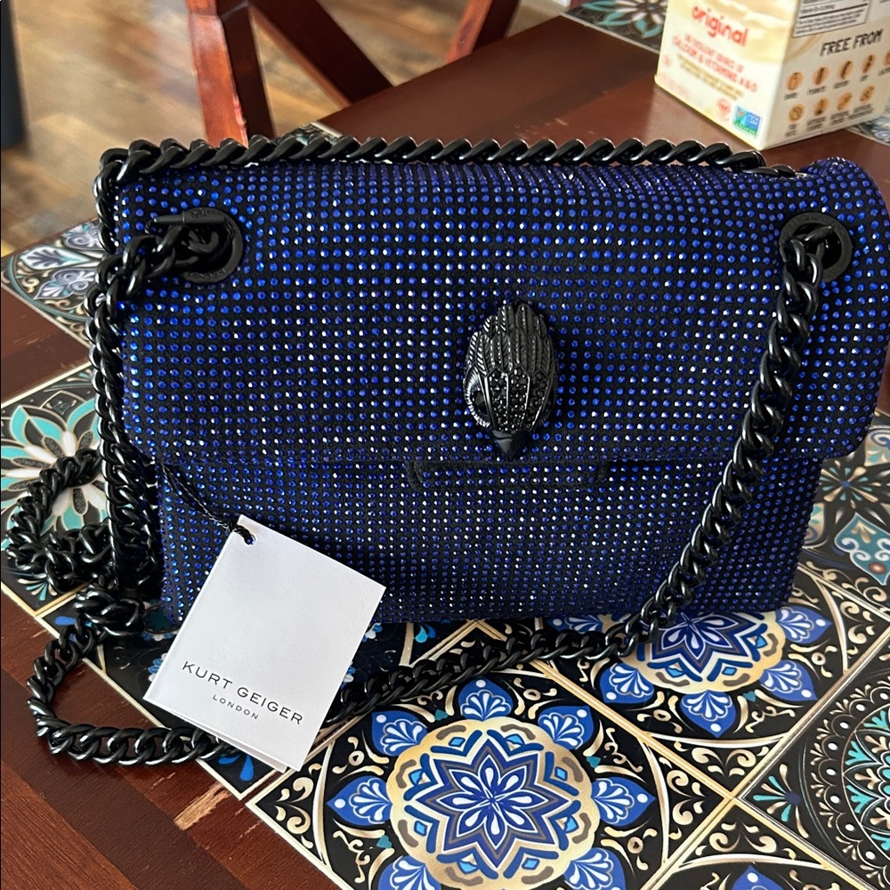 Kurt Geiger Black and Blue Crossbody Bag